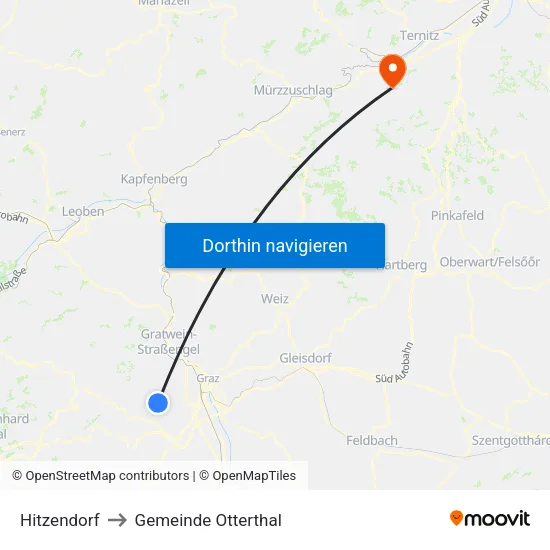 Hitzendorf to Gemeinde Otterthal map