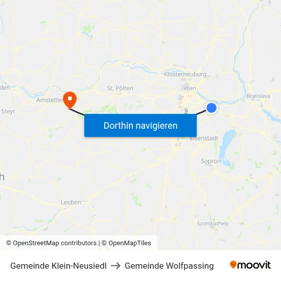 Gemeinde Klein-Neusiedl to Gemeinde Wolfpassing map