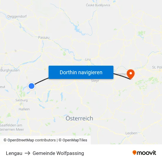 Lengau to Gemeinde Wolfpassing map