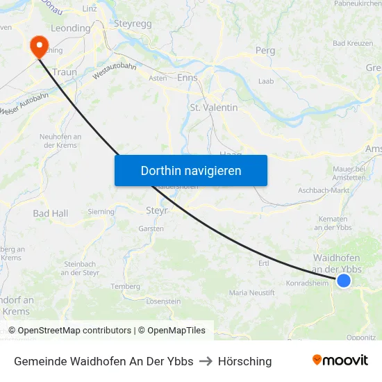 Gemeinde Waidhofen An Der Ybbs to Hörsching map