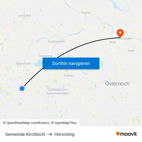 Gemeinde Kirchbichl to Hörsching map