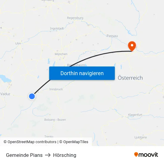 Gemeinde Pians to Hörsching map