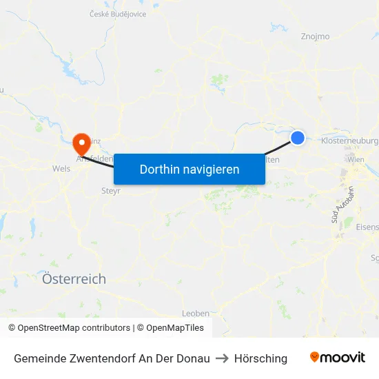 Gemeinde Zwentendorf An Der Donau to Hörsching map