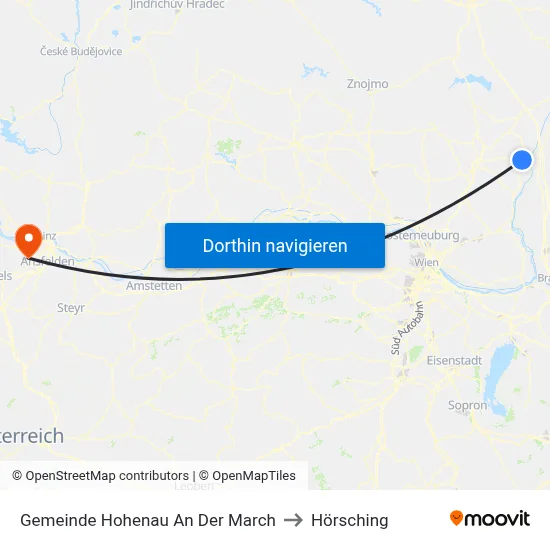 Gemeinde Hohenau An Der March to Hörsching map