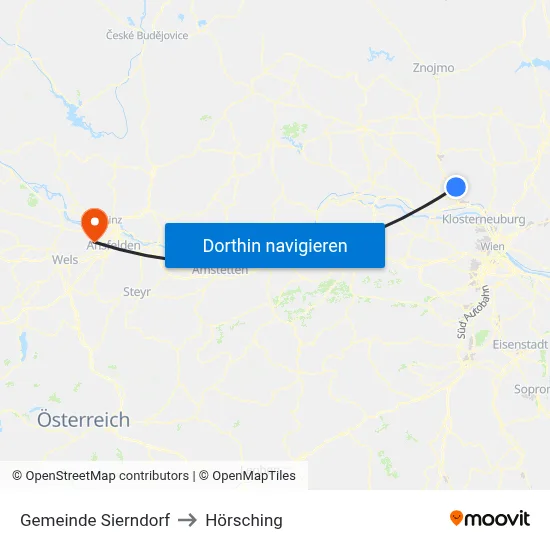 Gemeinde Sierndorf to Hörsching map