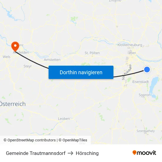 Gemeinde Trautmannsdorf to Hörsching map