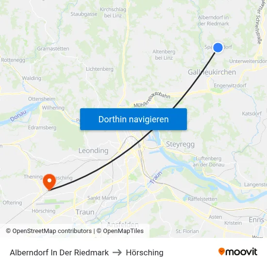 Alberndorf In Der Riedmark to Hörsching map