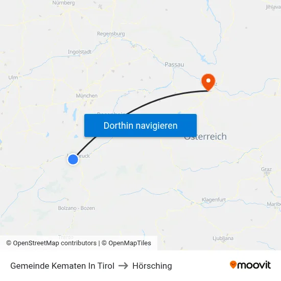 Gemeinde Kematen In Tirol to Hörsching map