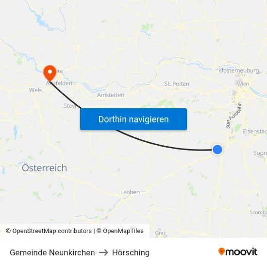Gemeinde Neunkirchen to Hörsching map