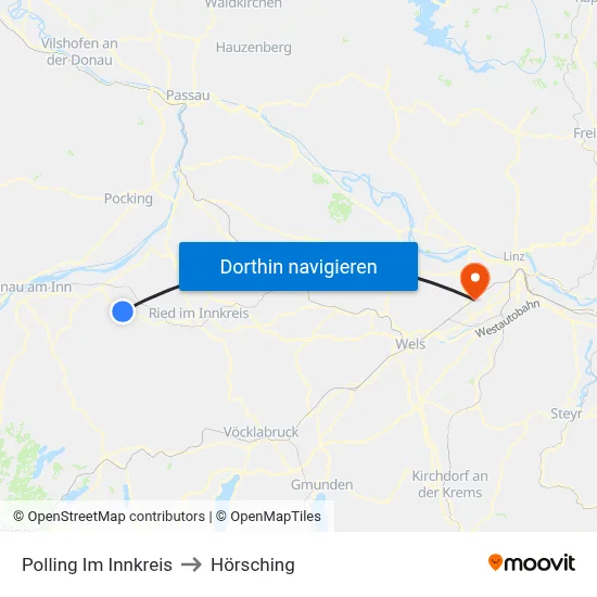 Polling Im Innkreis to Hörsching map