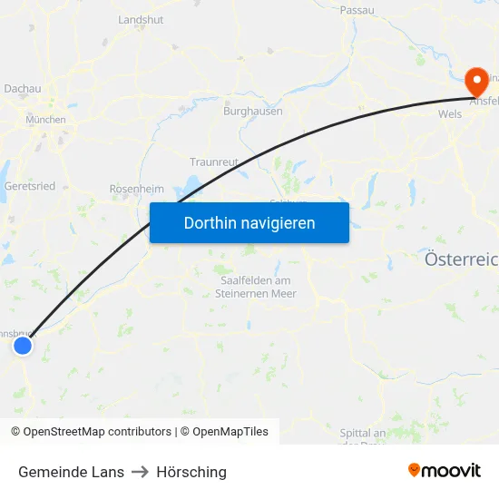 Gemeinde Lans to Hörsching map
