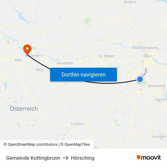 Gemeinde Kottingbrunn to Hörsching map