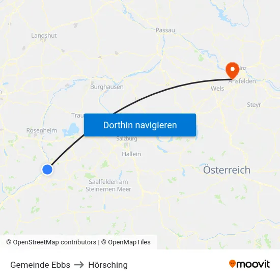 Gemeinde Ebbs to Hörsching map