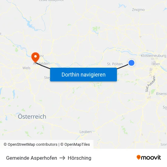 Gemeinde Asperhofen to Hörsching map