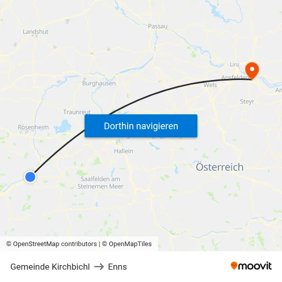 Gemeinde Kirchbichl to Enns map