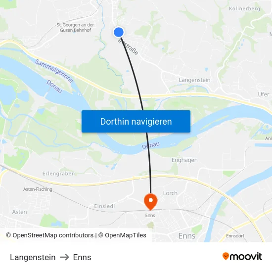 Langenstein to Enns map