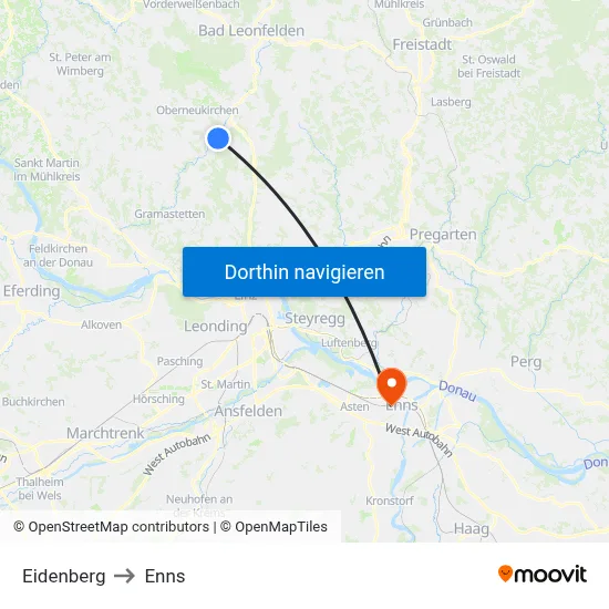 Eidenberg to Enns map