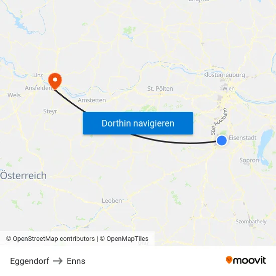 Eggendorf to Enns map