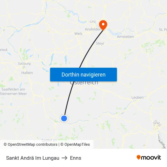 Sankt Andrä Im Lungau to Enns map