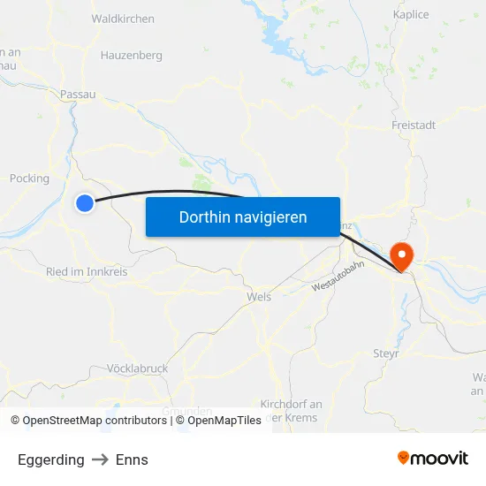 Eggerding to Enns map