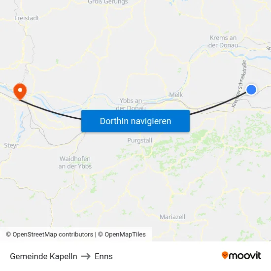 Gemeinde Kapelln to Enns map