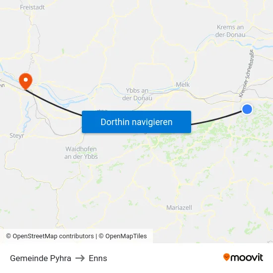 Gemeinde Pyhra to Enns map