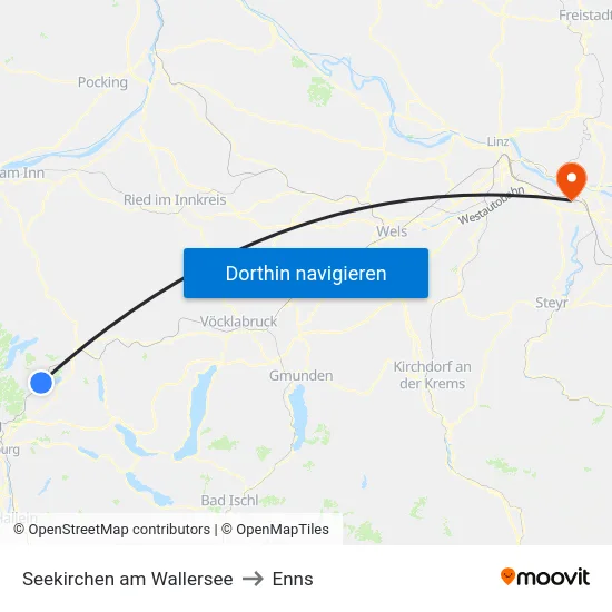 Seekirchen am Wallersee to Enns map