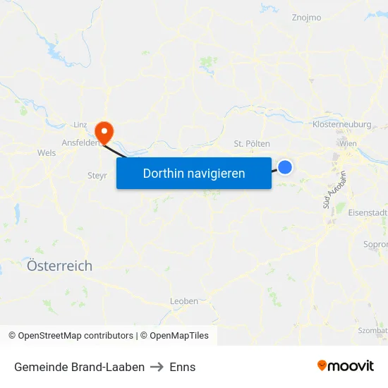 Gemeinde Brand-Laaben to Enns map