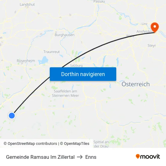 Gemeinde Ramsau Im Zillertal to Enns map