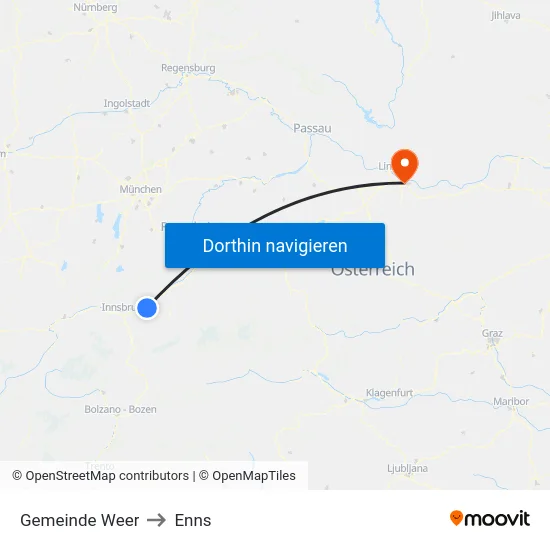 Gemeinde Weer to Enns map