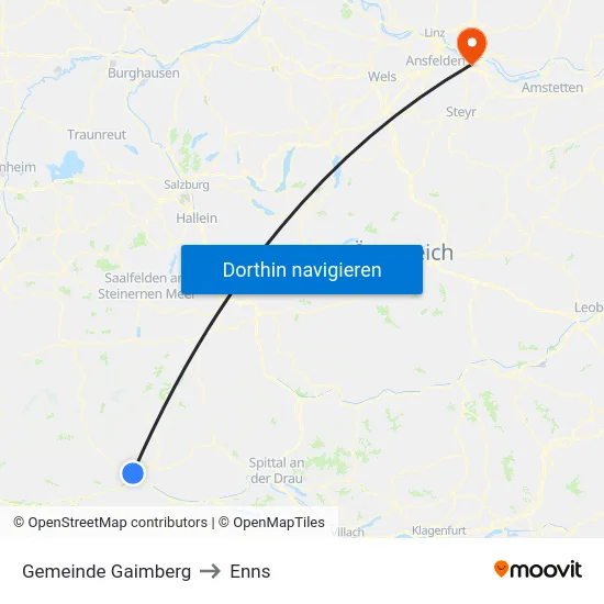 Gemeinde Gaimberg to Enns map