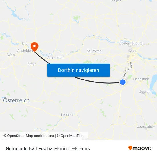 Gemeinde Bad Fischau-Brunn to Enns map