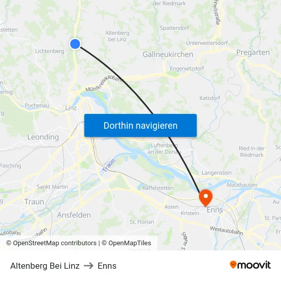 Altenberg Bei Linz to Enns map