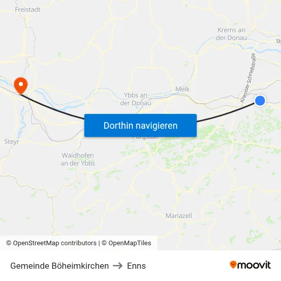 Gemeinde Böheimkirchen to Enns map