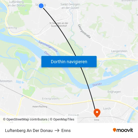 Luftenberg An Der Donau to Enns map