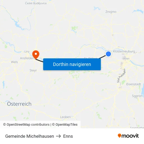 Gemeinde Michelhausen to Enns map