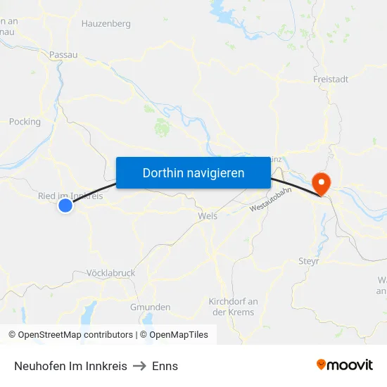 Neuhofen Im Innkreis to Enns map