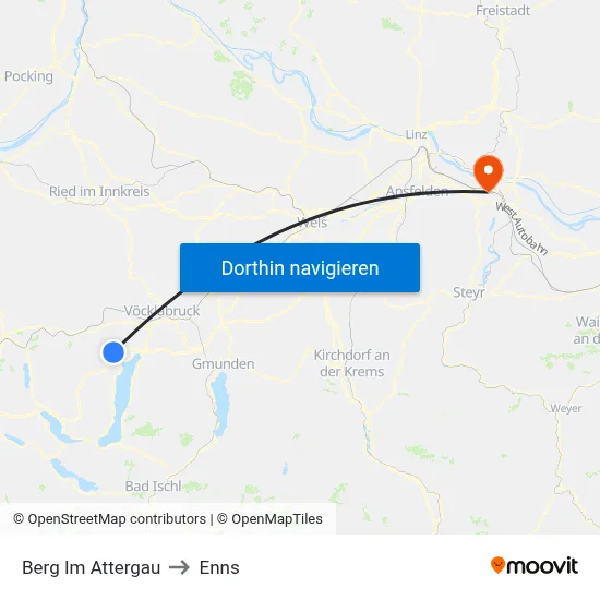 Berg Im Attergau to Enns map
