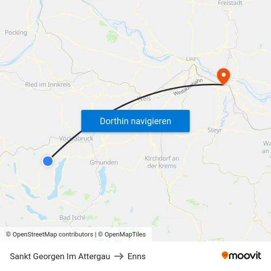 Sankt Georgen Im Attergau to Enns map
