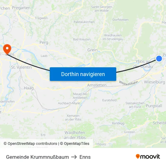 Gemeinde Krummnußbaum to Enns map