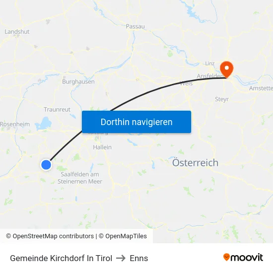 Gemeinde Kirchdorf In Tirol to Enns map