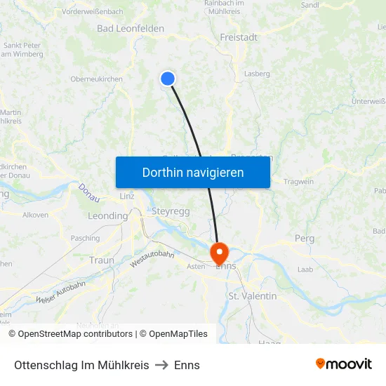 Ottenschlag Im Mühlkreis to Enns map