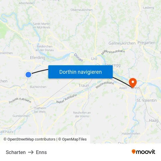 Scharten to Enns map
