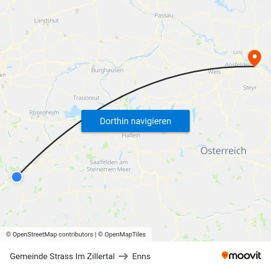 Gemeinde Strass Im Zillertal to Enns map