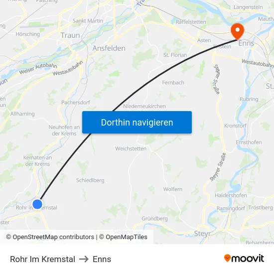Rohr Im Kremstal to Enns map