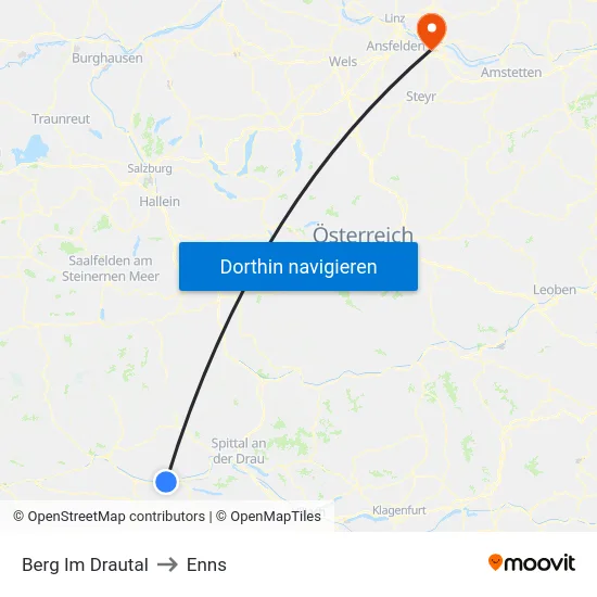 Berg Im Drautal to Enns map