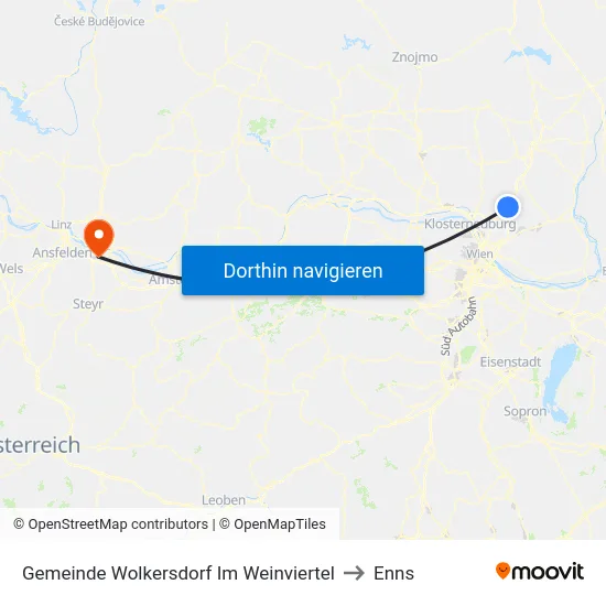 Gemeinde Wolkersdorf Im Weinviertel to Enns map