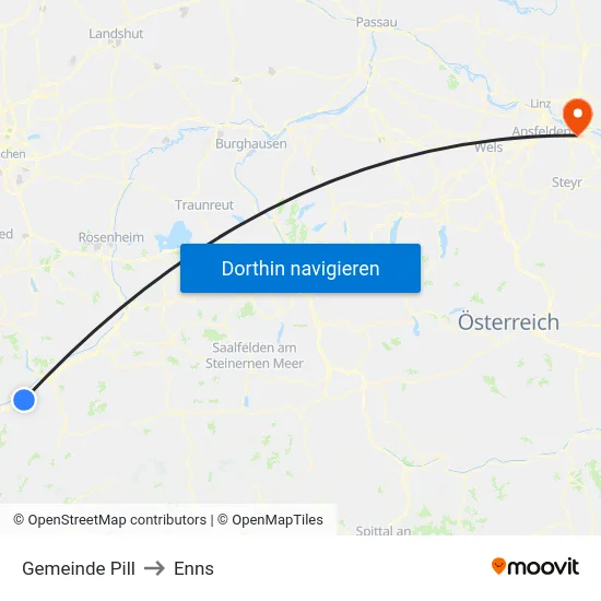Gemeinde Pill to Enns map