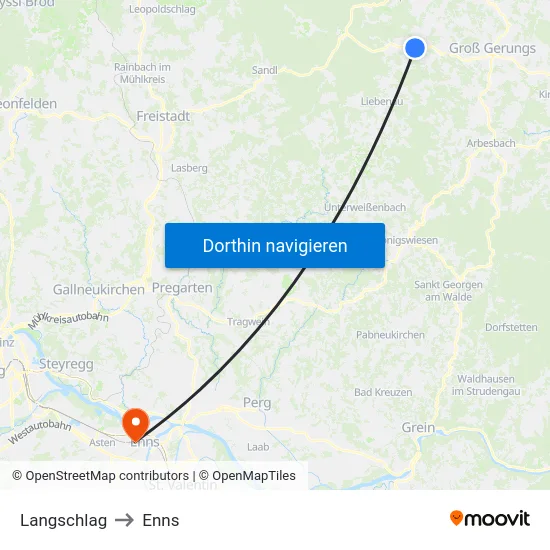 Langschlag to Enns map