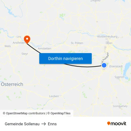 Gemeinde Sollenau to Enns map